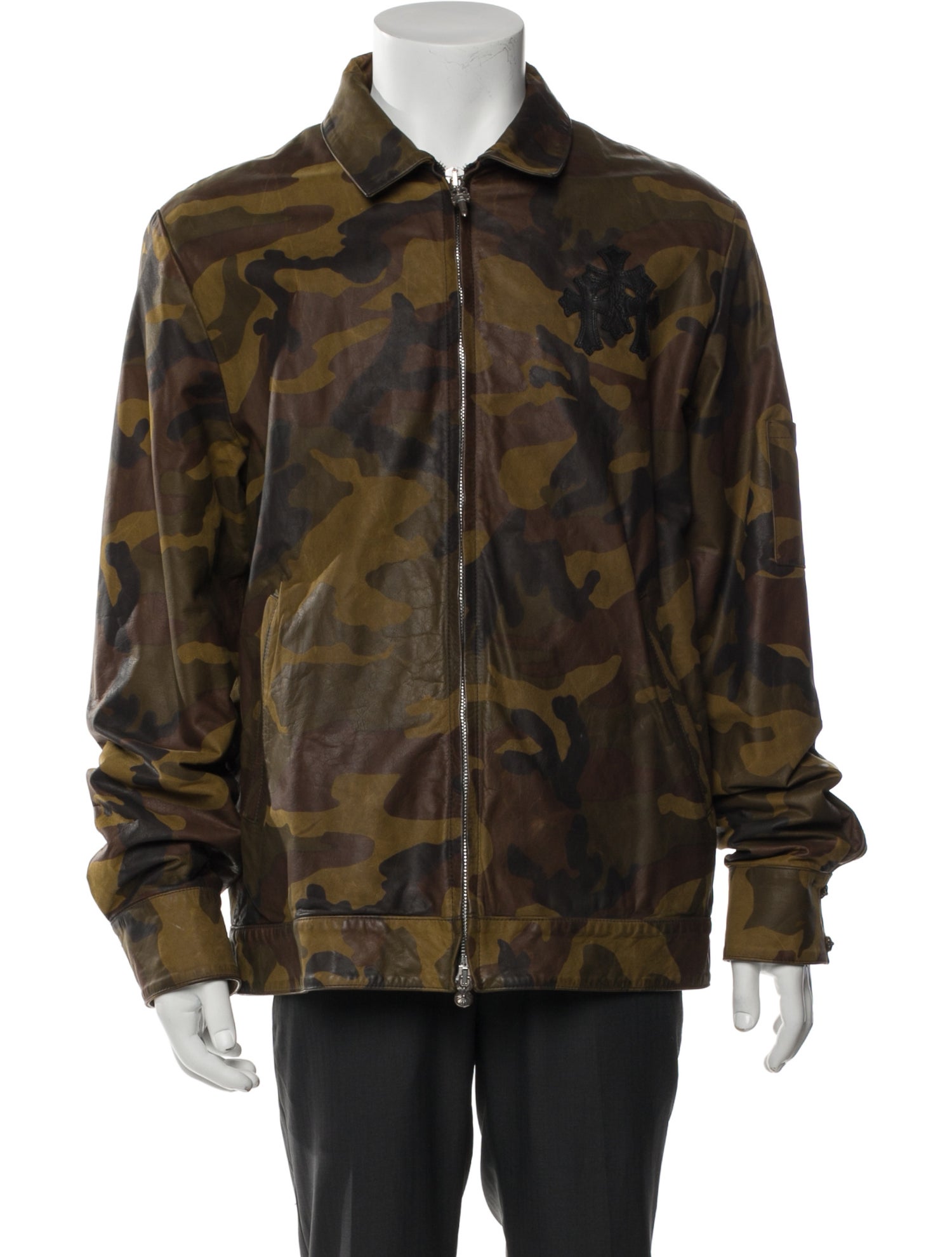 Chrome Hearts Camo Scroll Leather Jacket