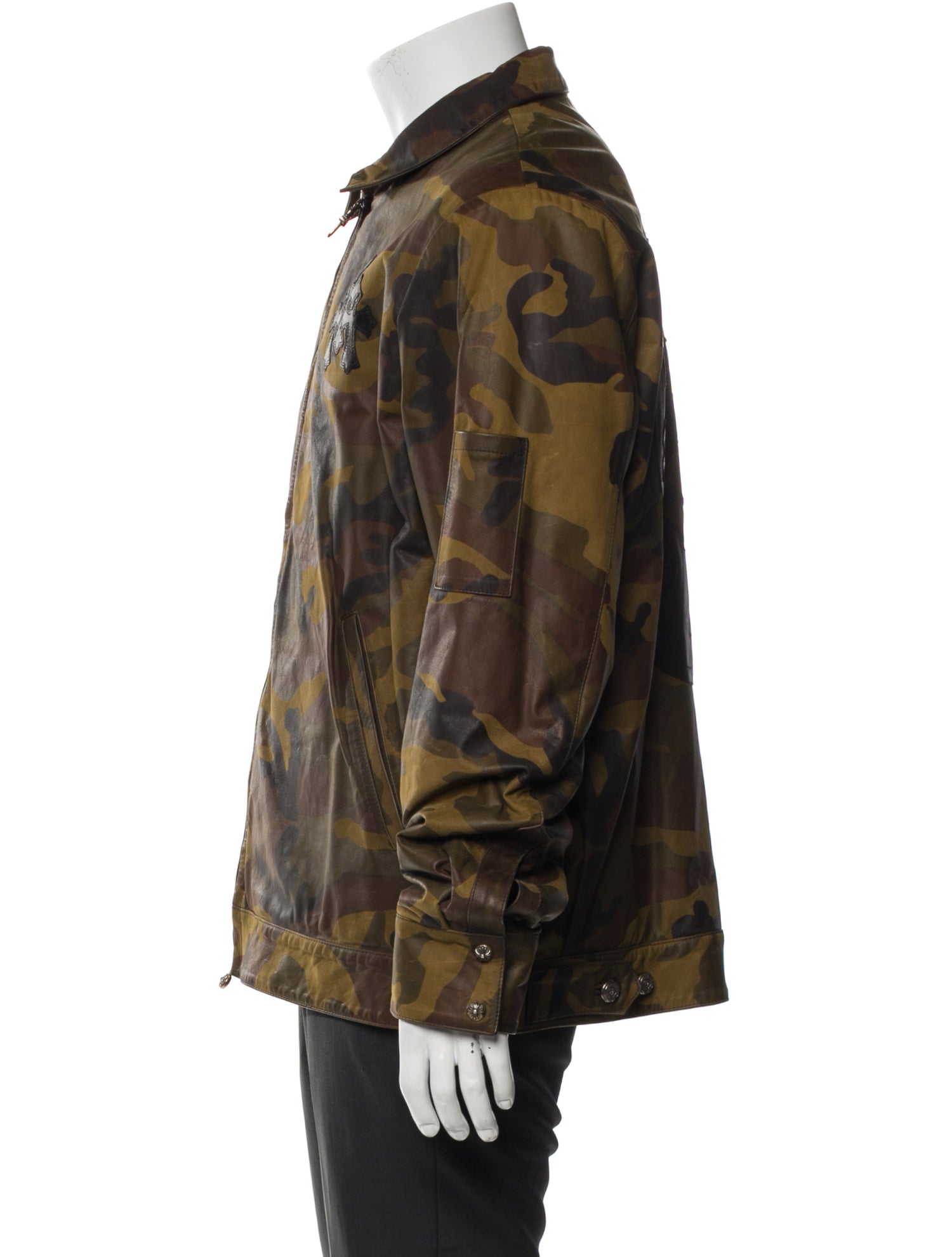 Chrome Hearts Camo Scroll Leather Jacket