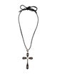 Chrome Hearts Large Spade Cross with Leather Cord Necklace