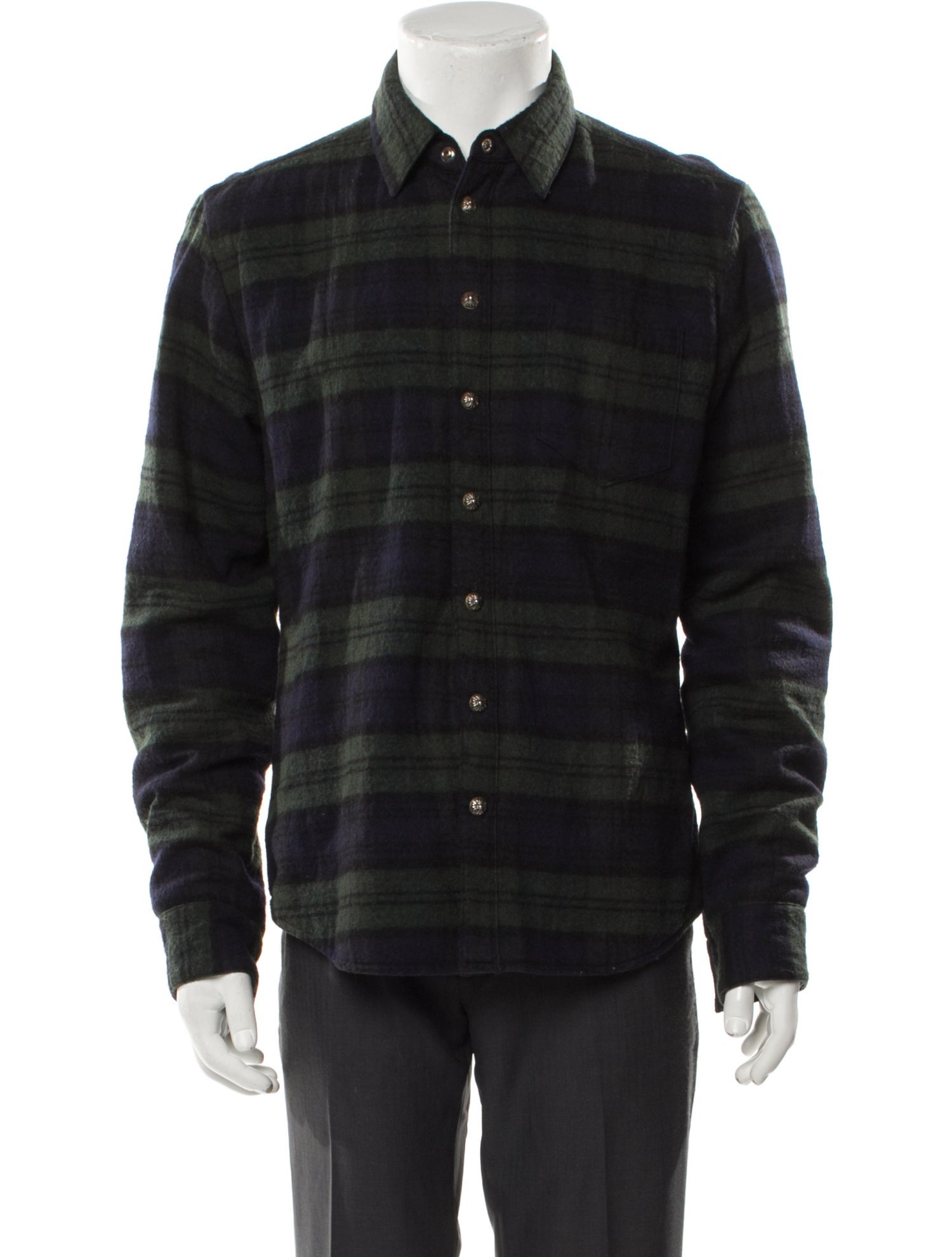 Chrome Hearts Reversible Padded Flannel Plaid Print Jacket