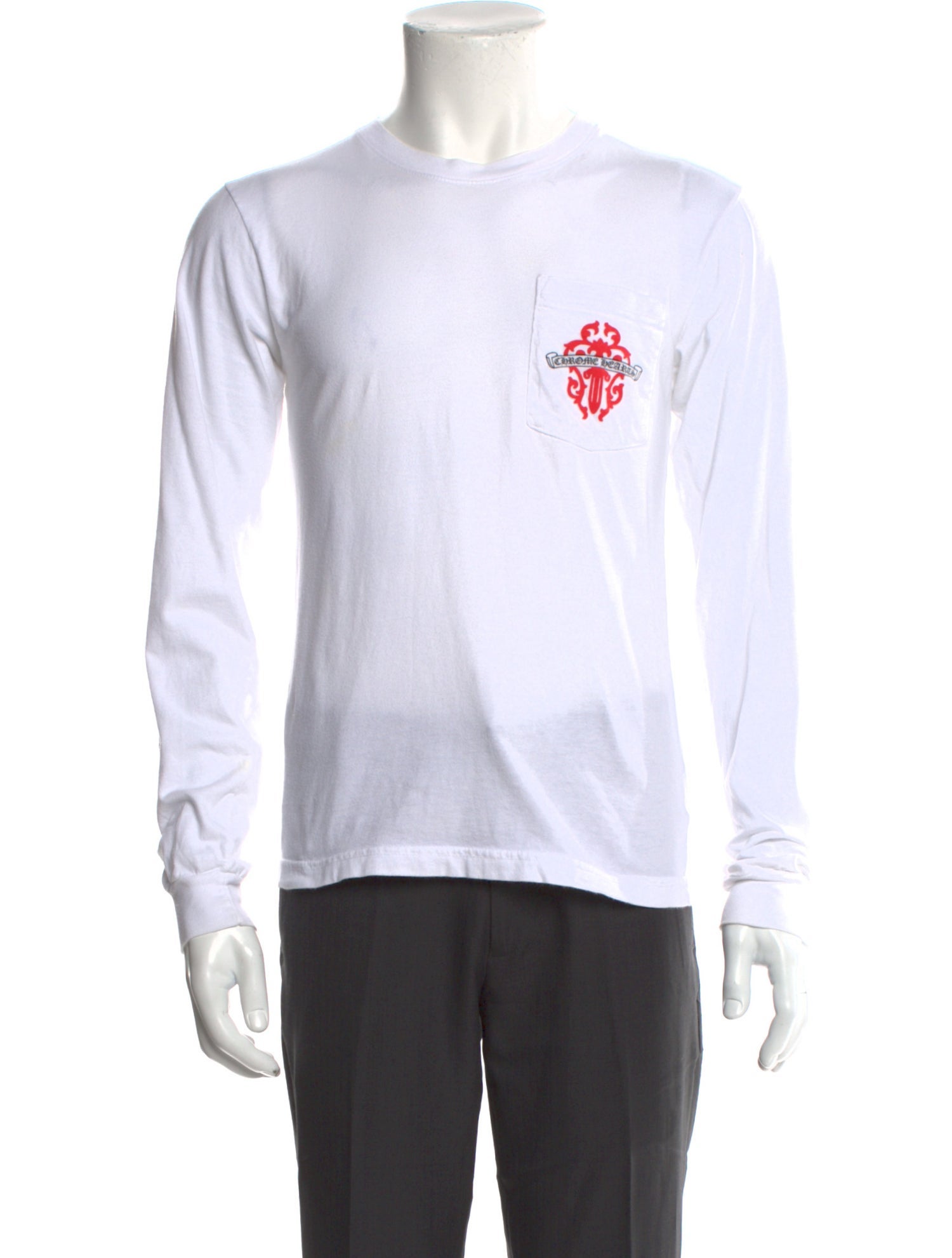 Chrome Hearts Long Sleeve Dagger Pocket Graphic Print T-Shirt