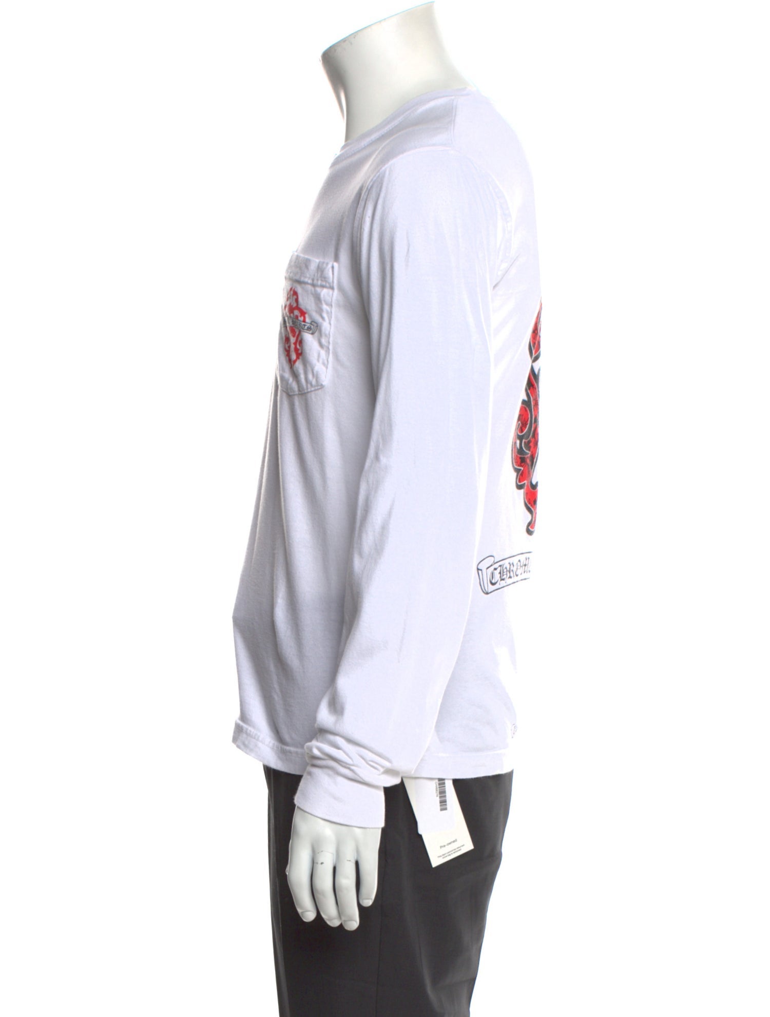 Chrome Hearts Long Sleeve Dagger Pocket Graphic Print T-Shirt