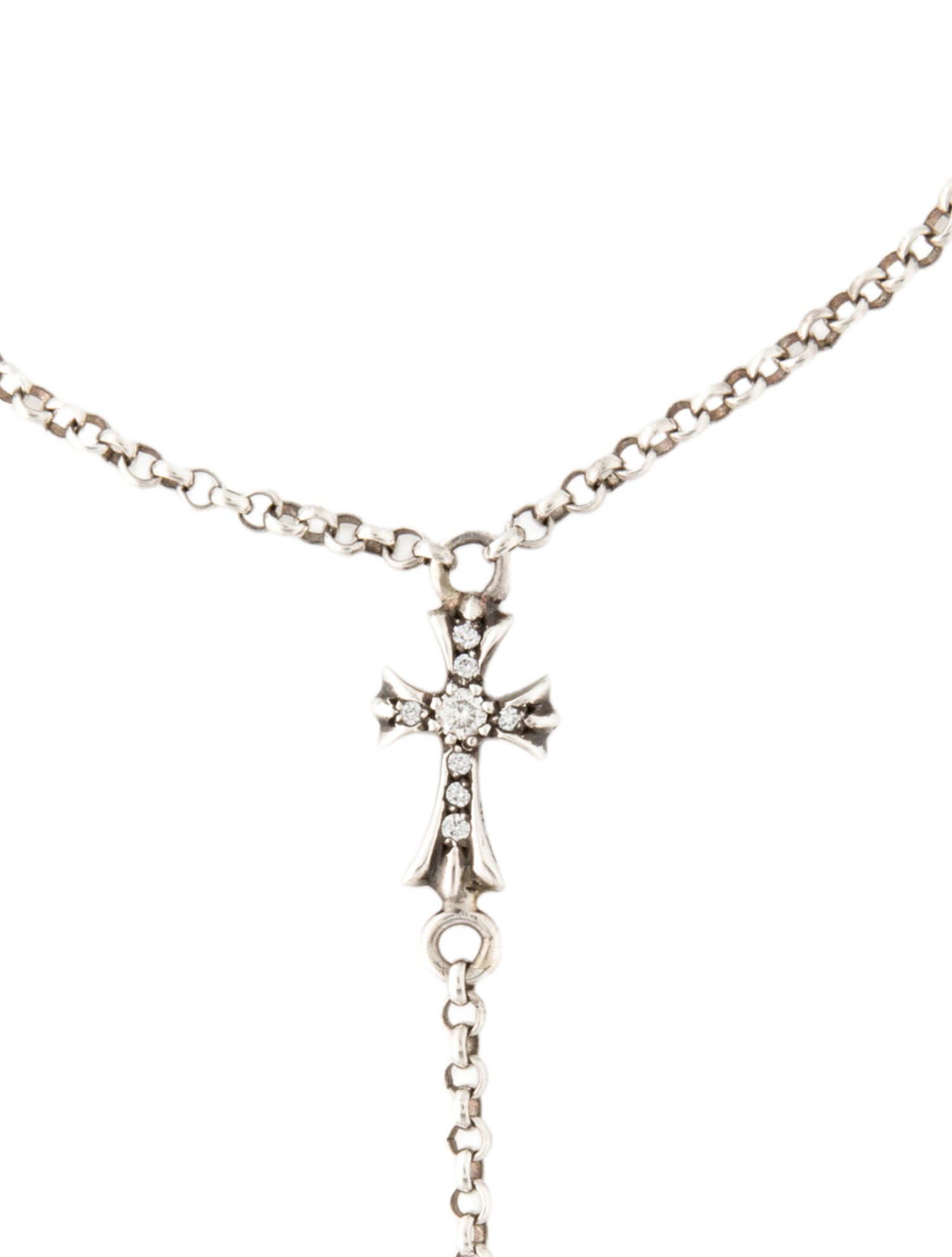 Chrome Hearts Diamond Cross Charm Hand Chain