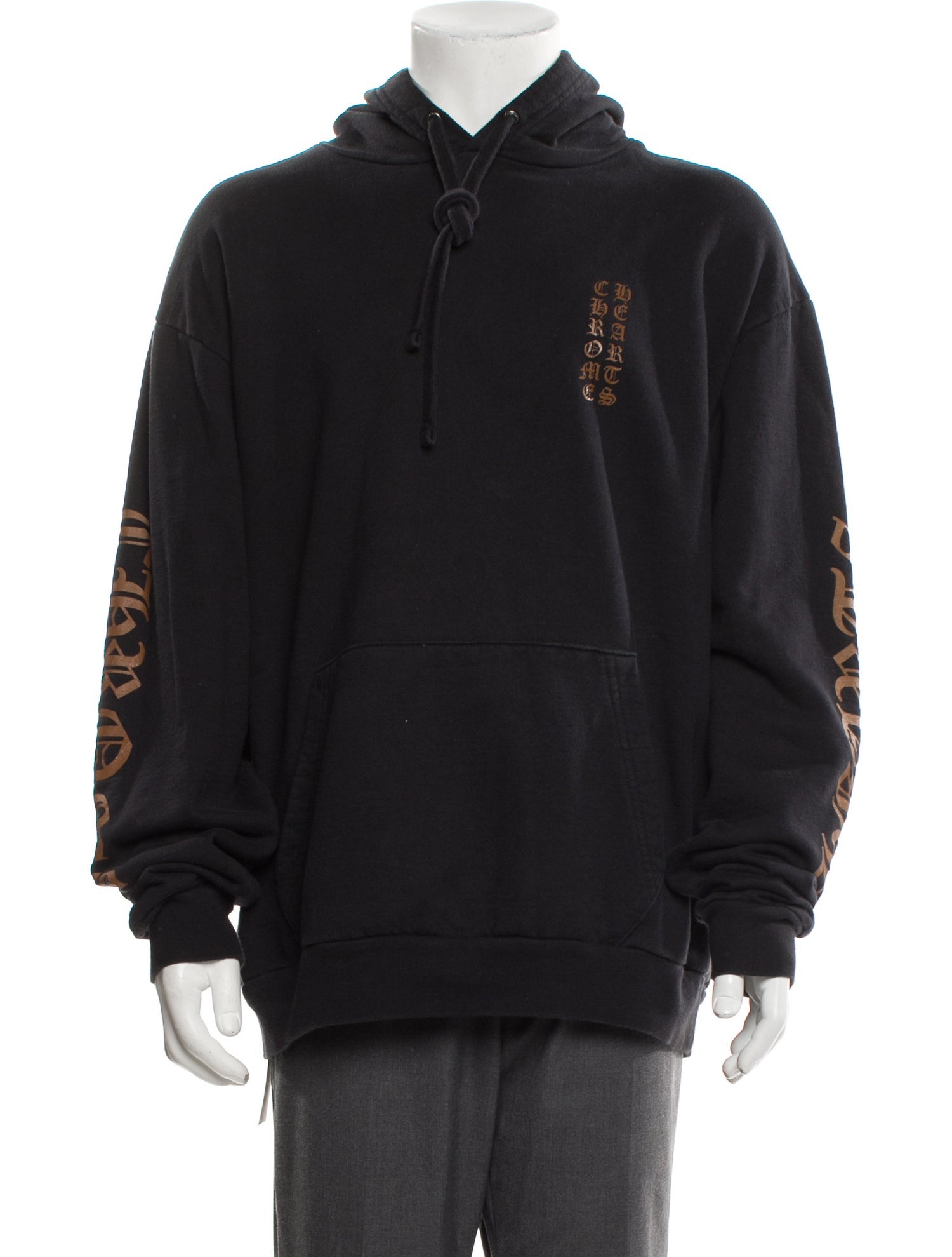Chrome Hearts Paper Jam Cross Patch Crew Neck Hoodie - Grey
