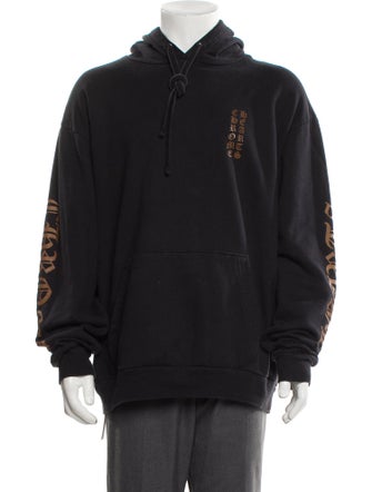 Chrome Hearts Bronze Vertical Logo Graphic Print Hoodie