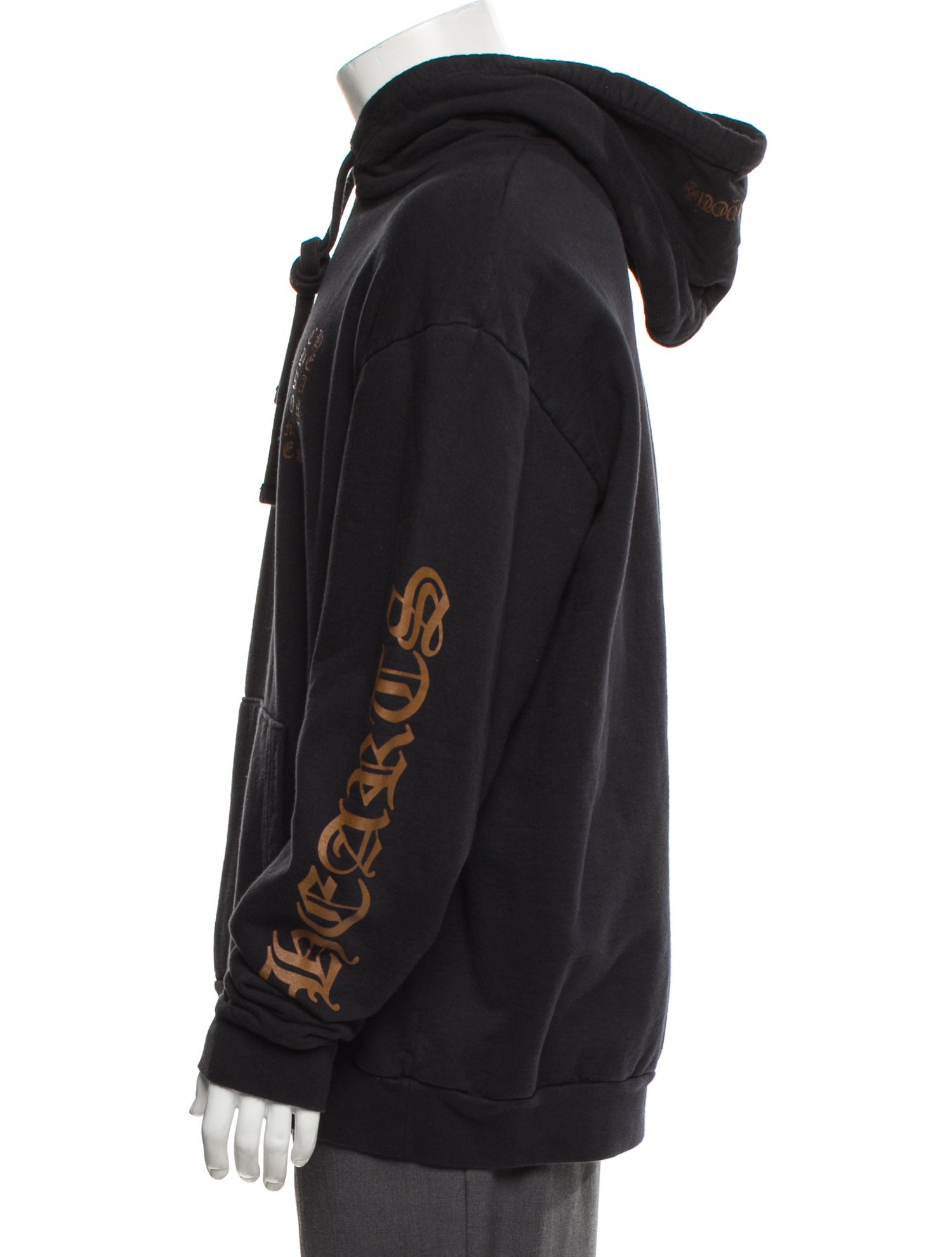 Chrome Hearts Bronze Vertical Logo Graphic Print Hoodie