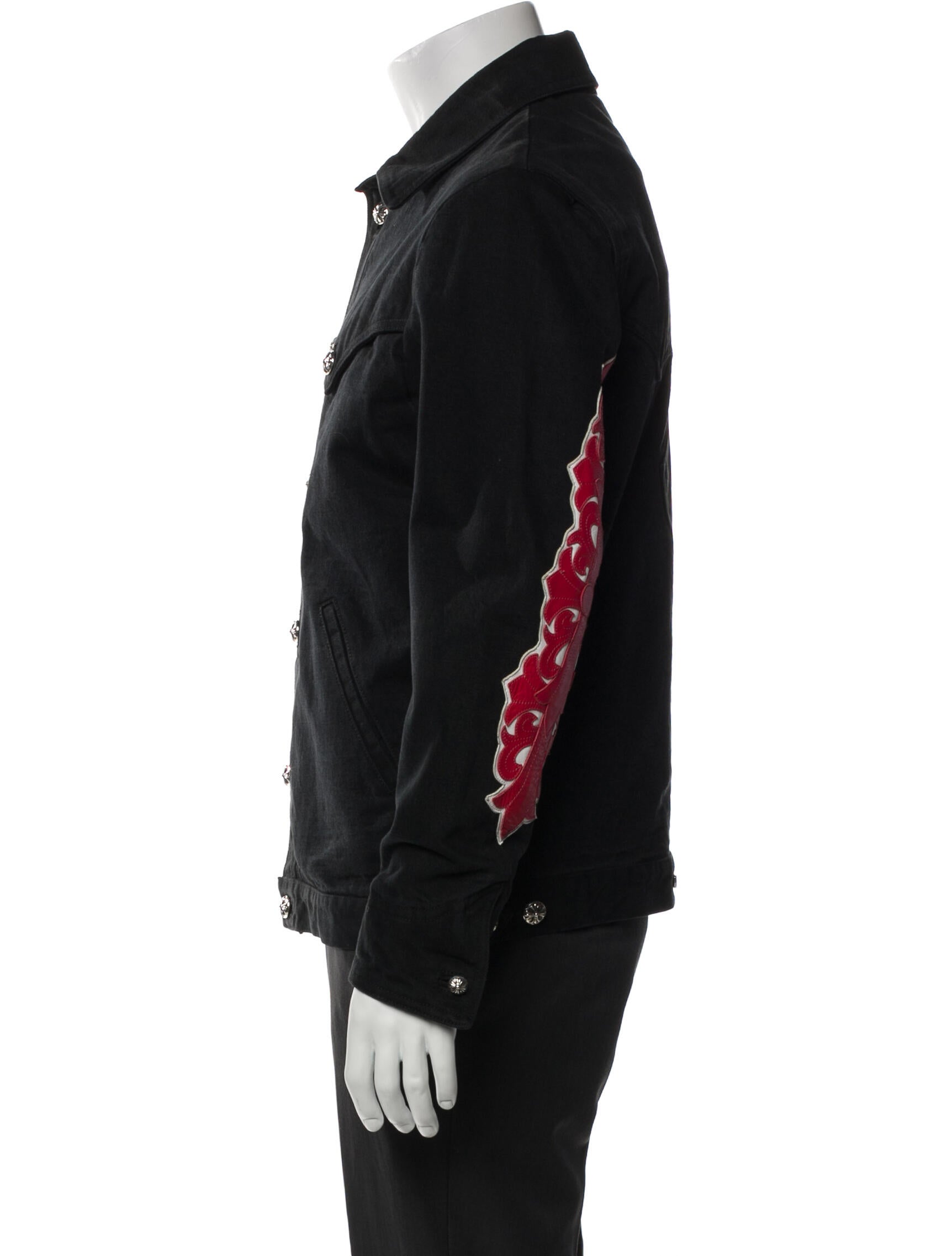 Chrome Hearts Floral Cross Patch Denim Trucker Jacket