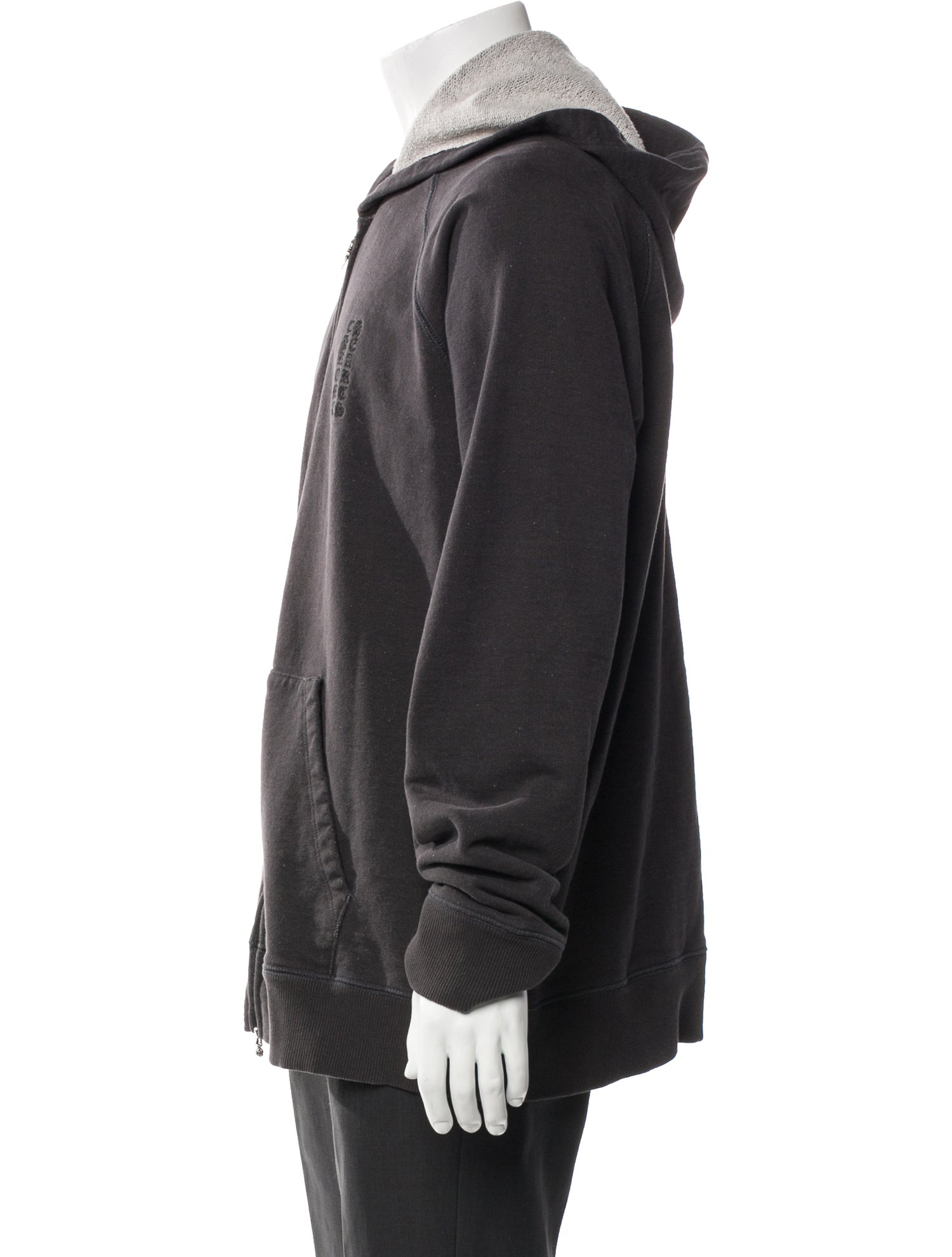 Chrome Hearts Vertical Script Logo V-Neck Hoodie
