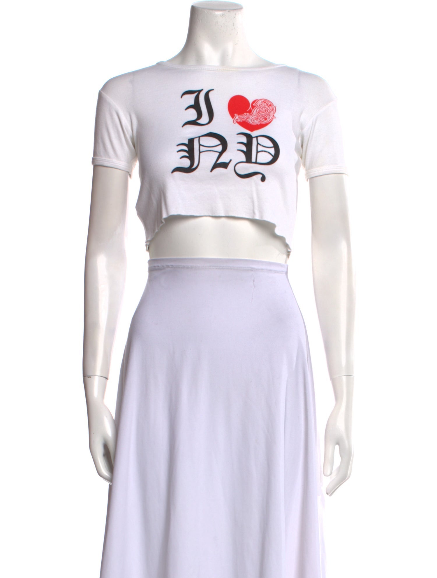 Chrome Hearts Graphic Print Crew Neck Crop Top