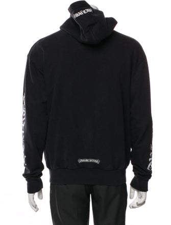 Chrome Hearts Vertical Logo Zip Graphic Print Hoodie