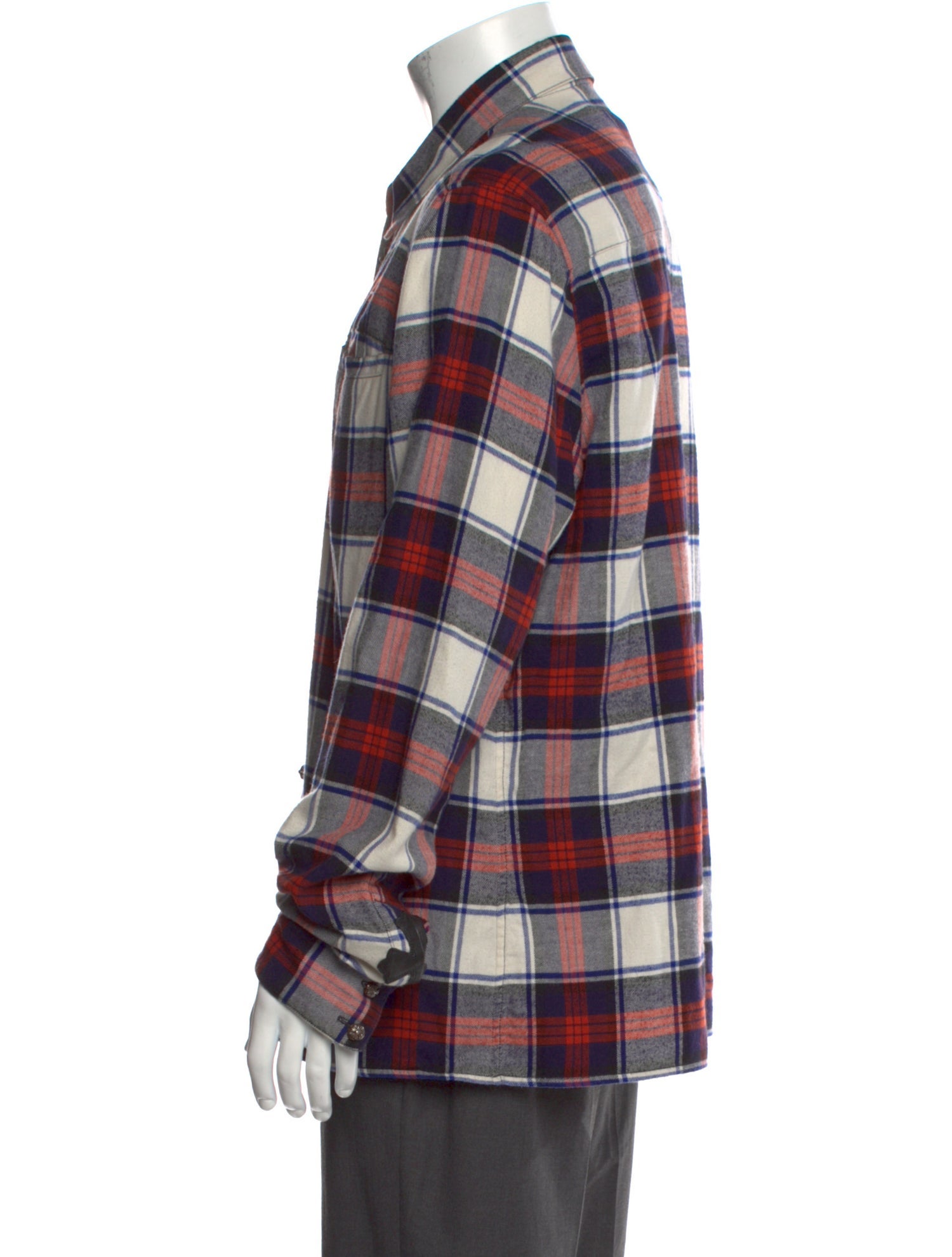 Chrome Hearts Plaid Print Long Sleeve Shirt