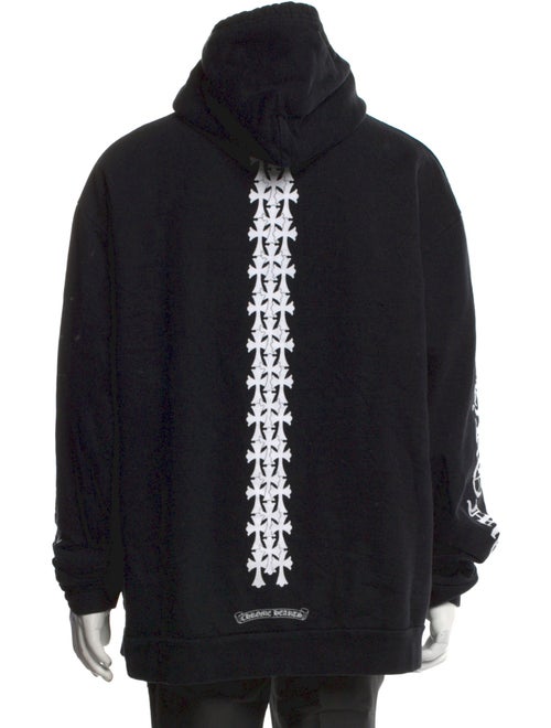 Chrome Hearts Cemetery Cross Spine Graphic Print Hoodie
