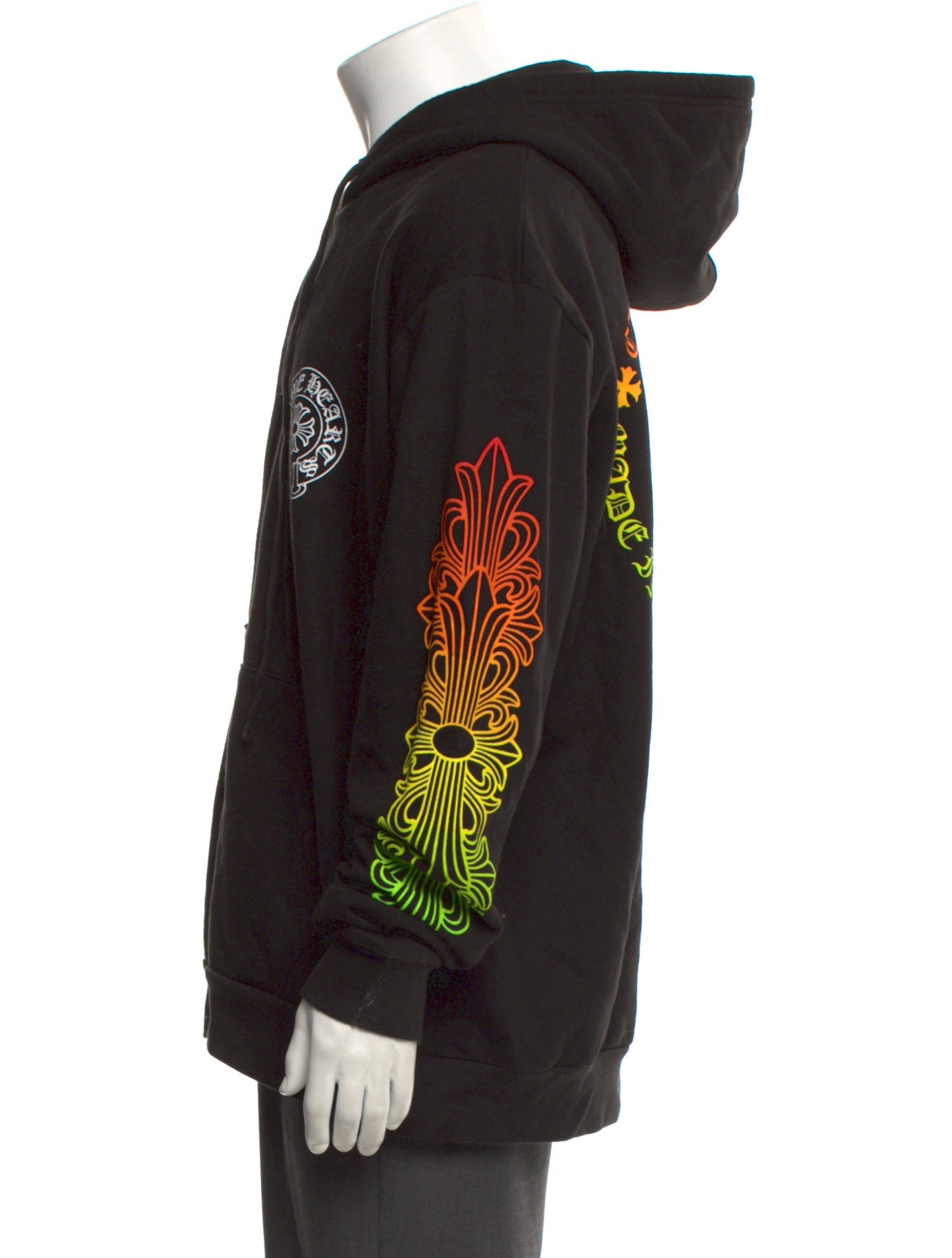Chrome Hearts Hollywood Floral Gradient Graphic Print Hoodie