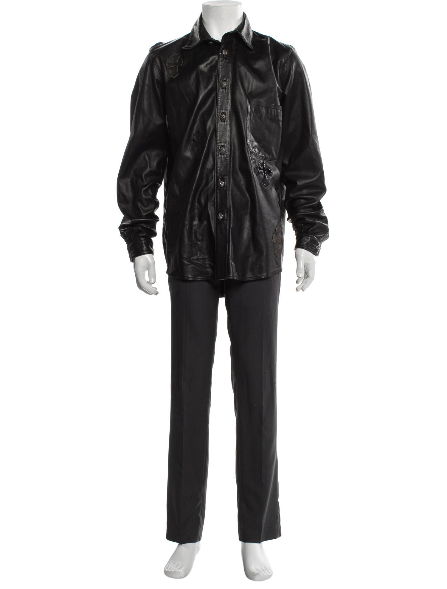 Chrome Hearts Leather Parka