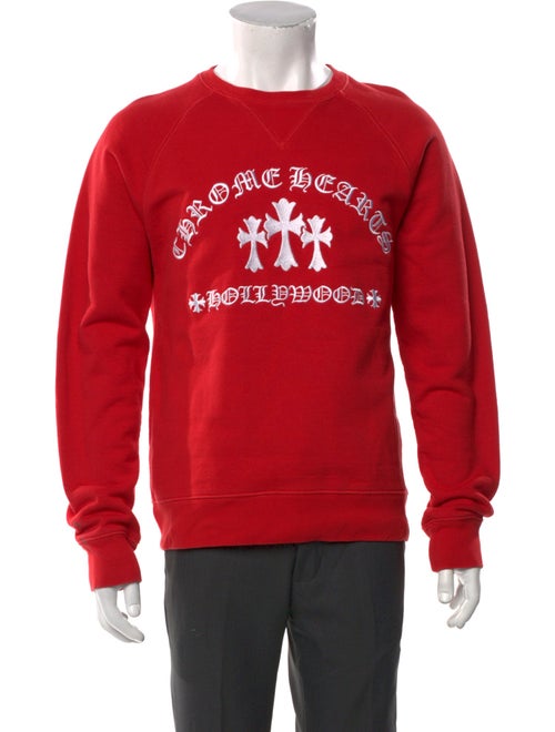 Chrome Hearts Triple Cross Embroidered Graphic Print Sweatshirt