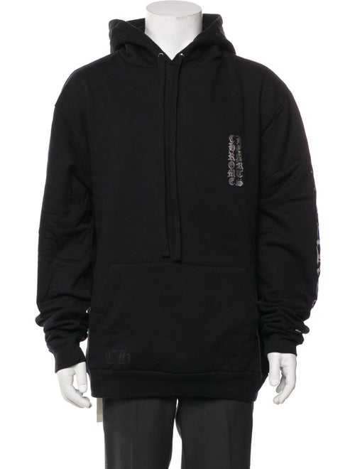 Chrome Hearts Vertical Logo Graphic Print Hoodie