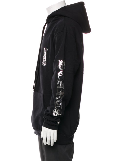 Chrome Hearts Vertical Logo Graphic Print Hoodie