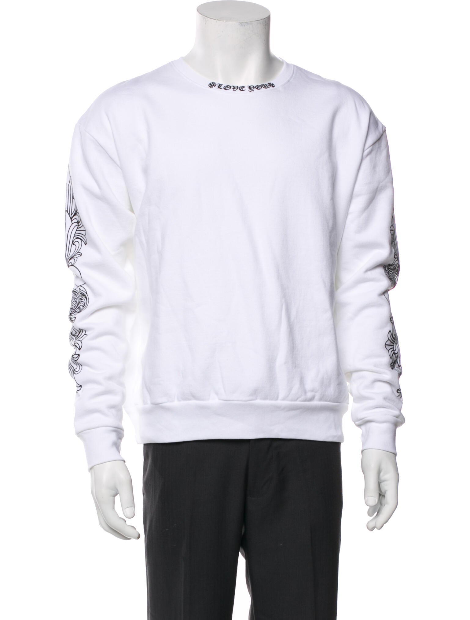 Chrome Hearts Floral Love You Graphic Print Sweatshirt