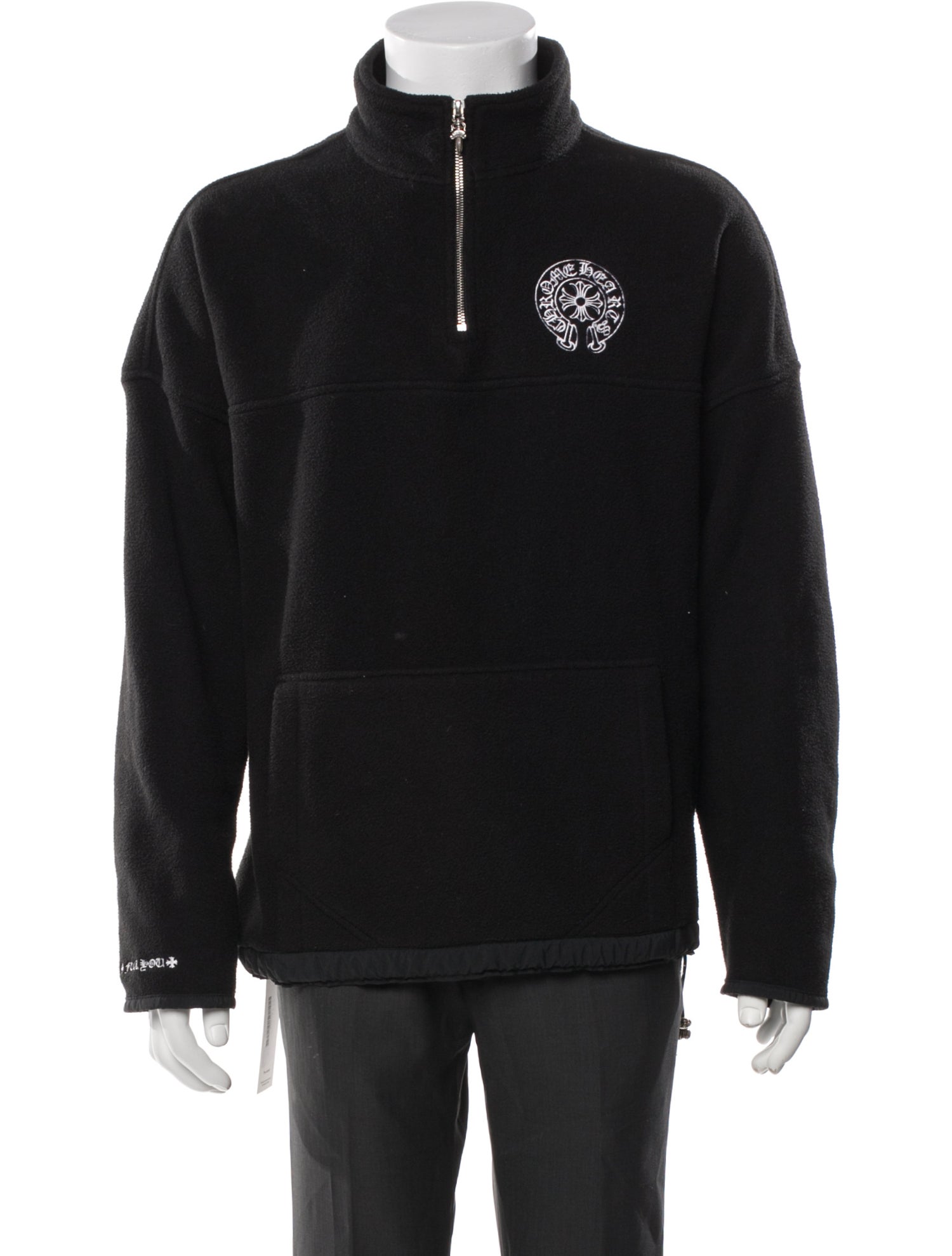 Chrome Hearts Quarter Zip Polar Fleece Graphic Print Windbreaker