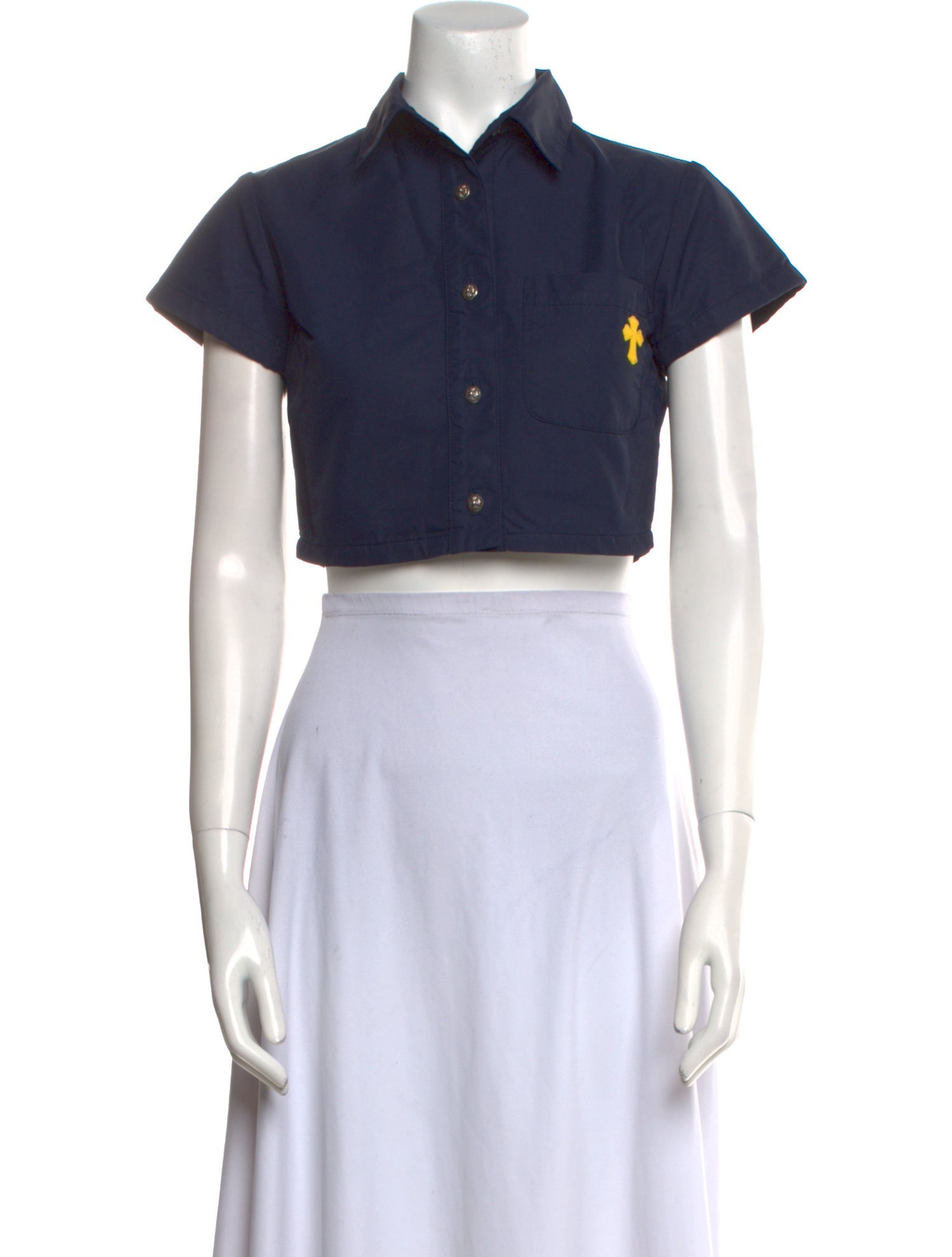 Chrome Hearts Nylon Short Sleeve Crop Top