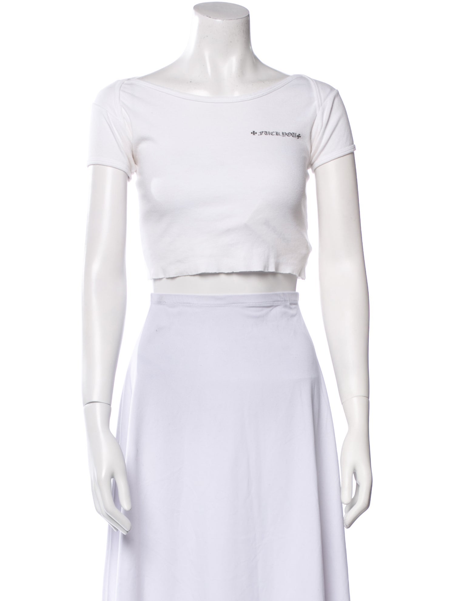 Chrome Hearts Logo Crop Scoop Neck Crop Top