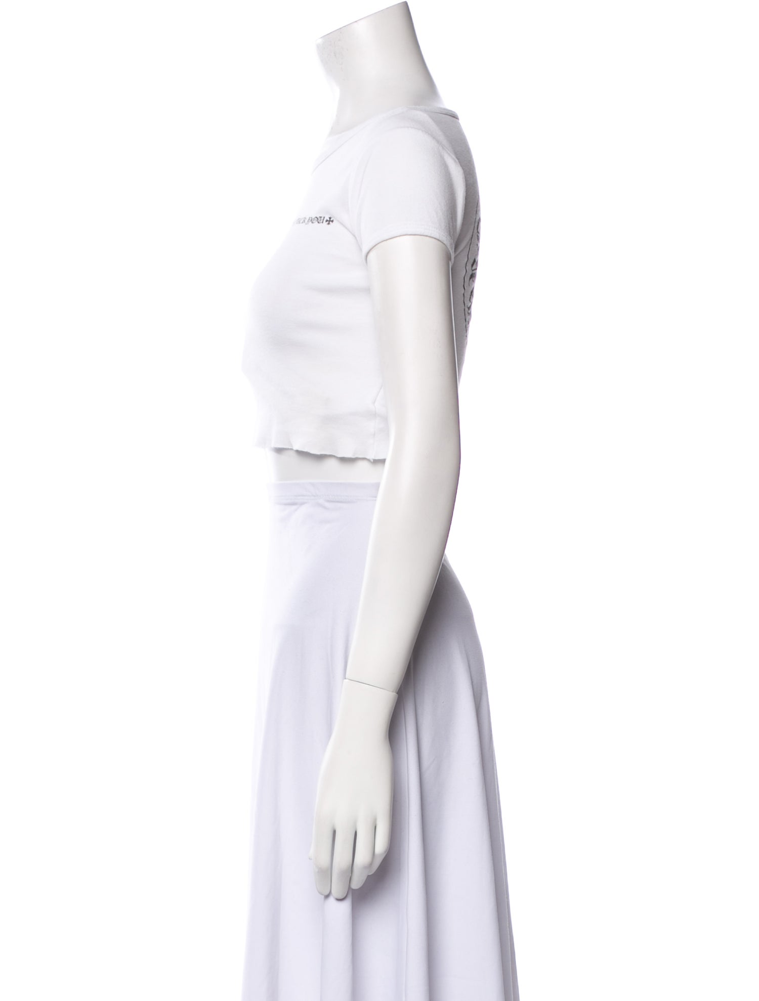 Chrome Hearts Logo Crop Scoop Neck Crop Top