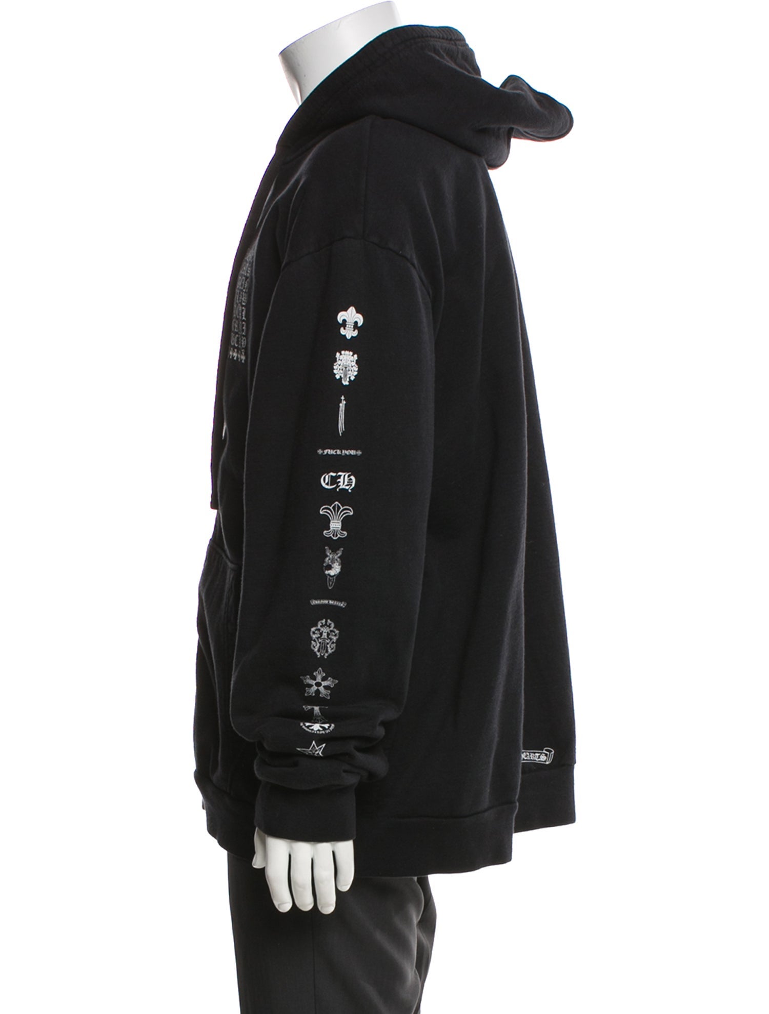 Chrome Hearts Graphic Print V-Neck Hoodie