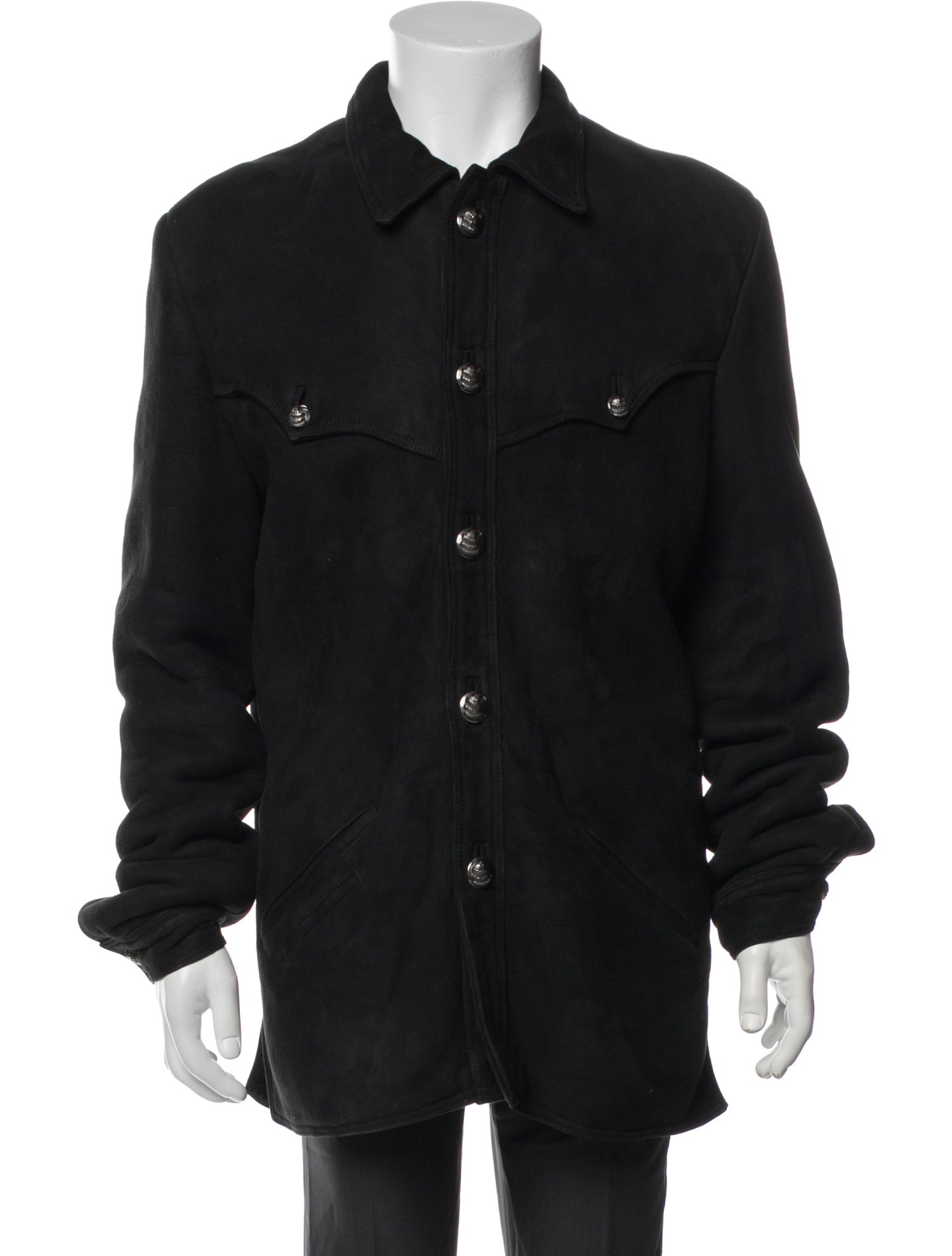 Chrome Hearts Shearling Suede Utility Jacket