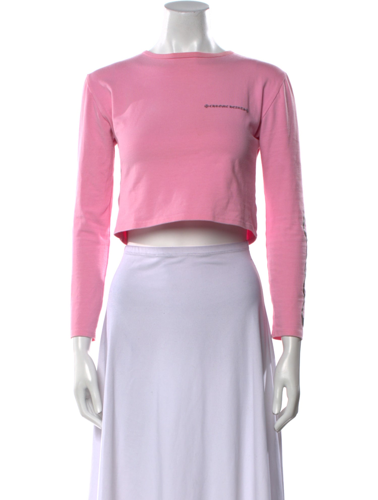 Chrome Hearts Matty Boy Flame Bateau Neckline Crop Top