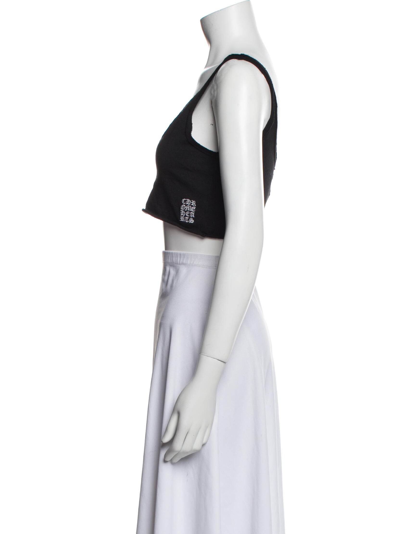 Chrome Hearts Scoop Neck Sleeveless Crop Top