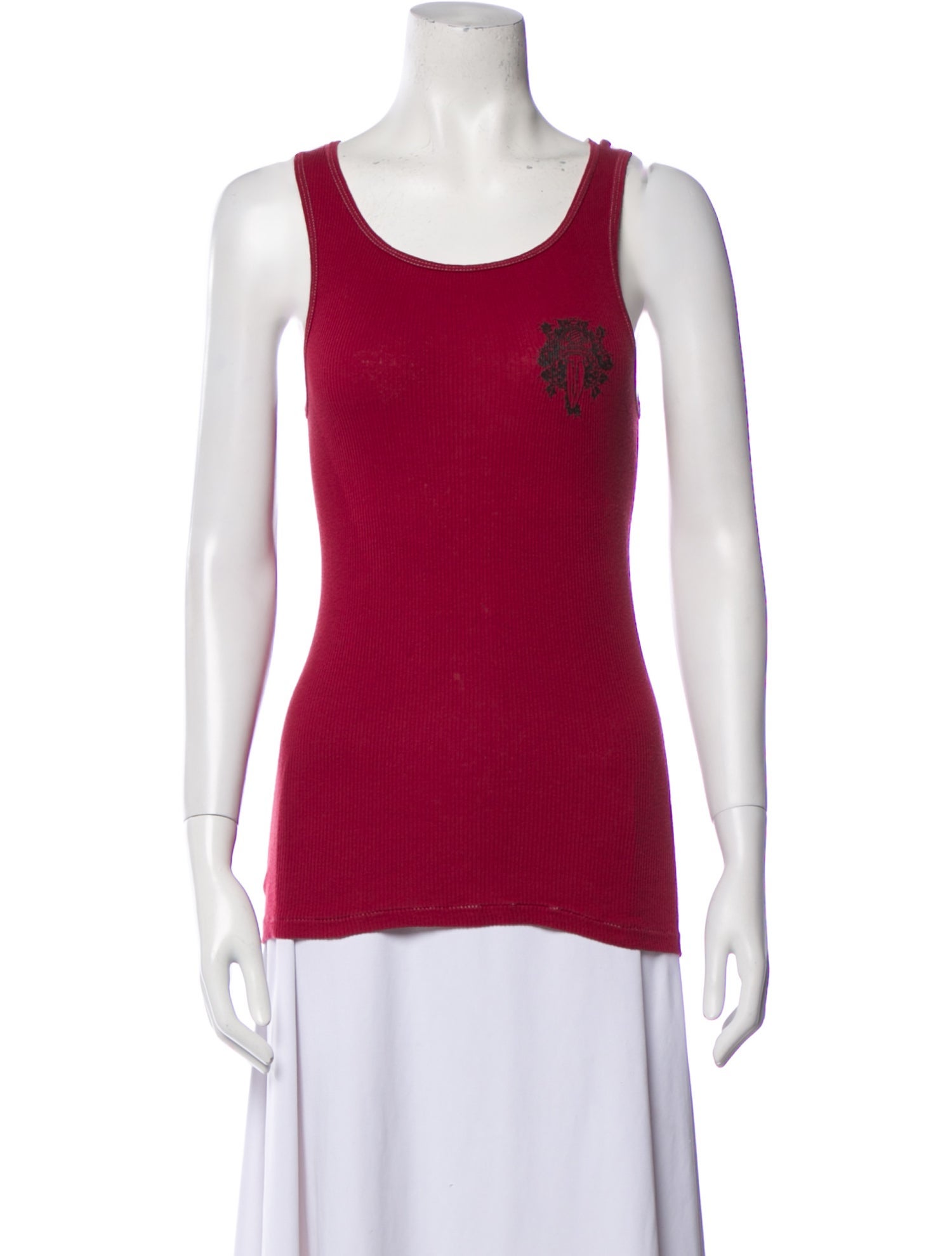 Chrome Hearts Dagger Logo Scoop Neck Top