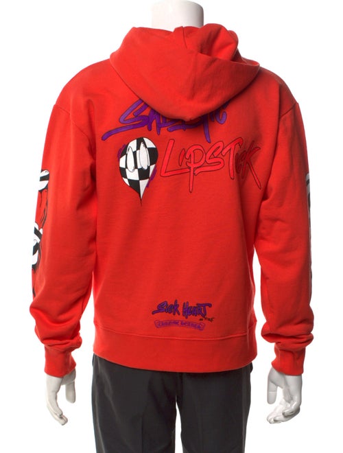 Chrome Hearts Graphic Print V-Neck Hoodie