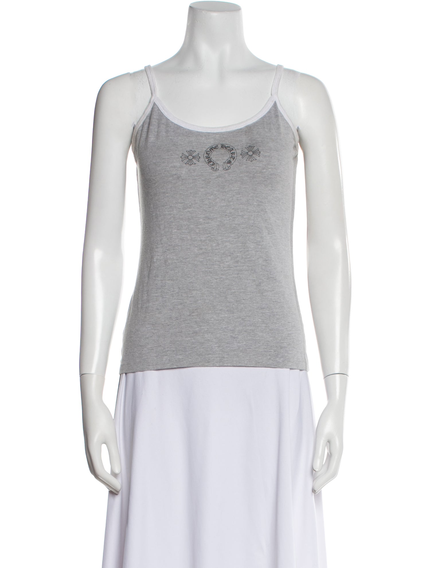 Chrome Hearts Horseshoe Logo Scoop Neck Top