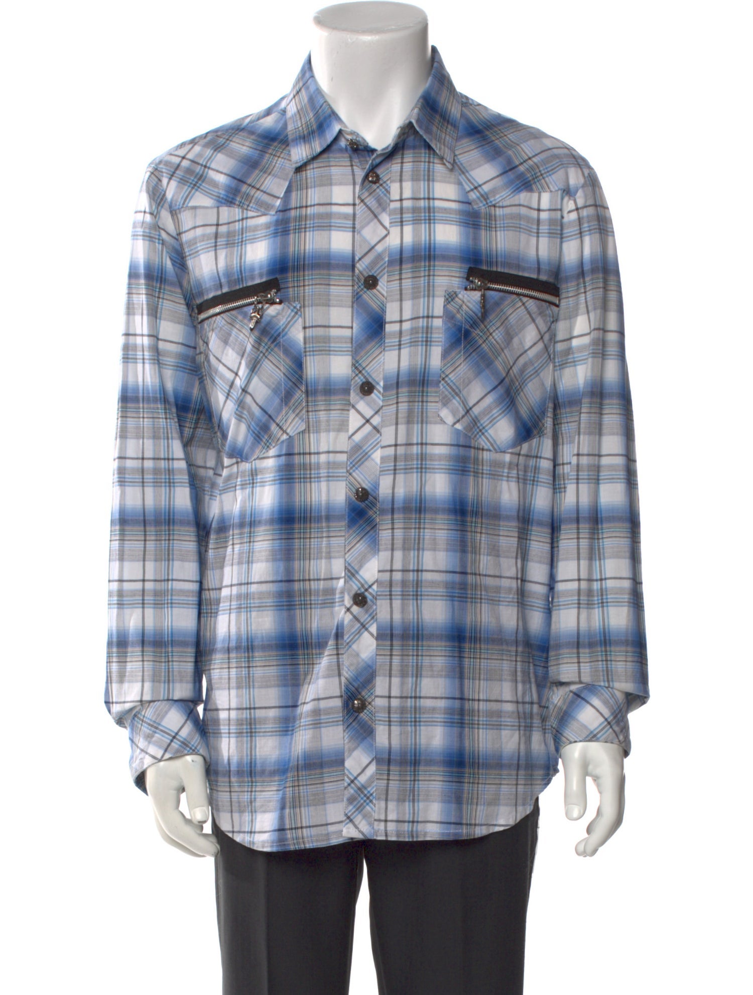 Chrome Hearts Plaid Plaid Print Dress Shirt