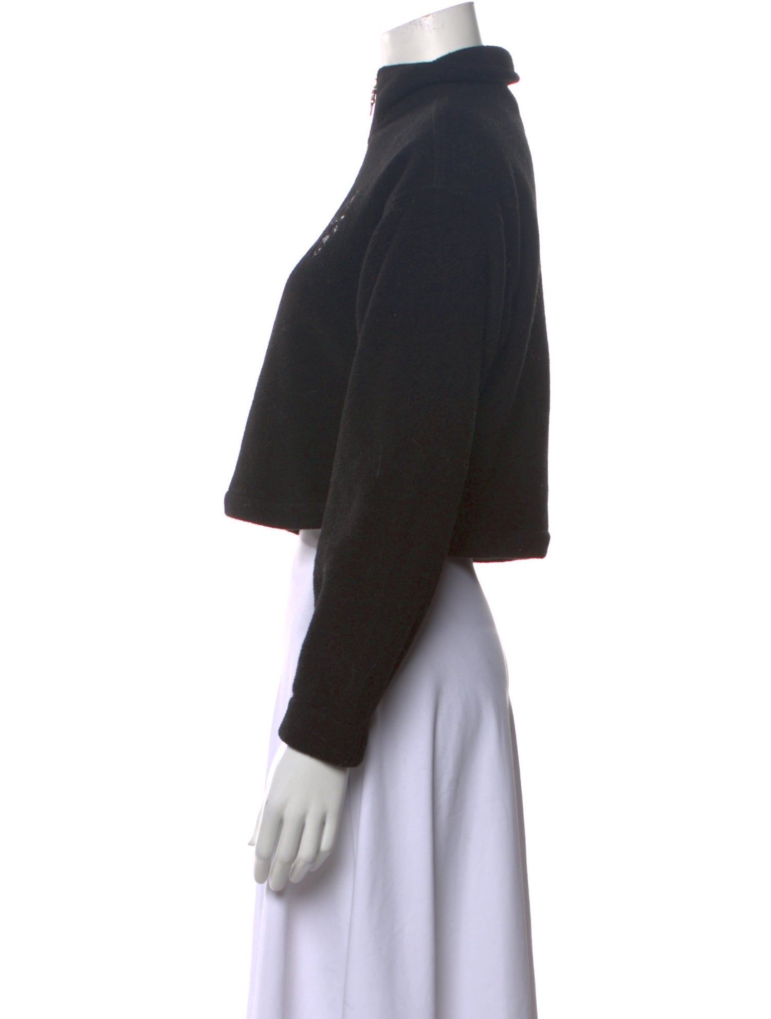 Chrome Hearts Cropped Quarter Zip Mock Neck Sweater