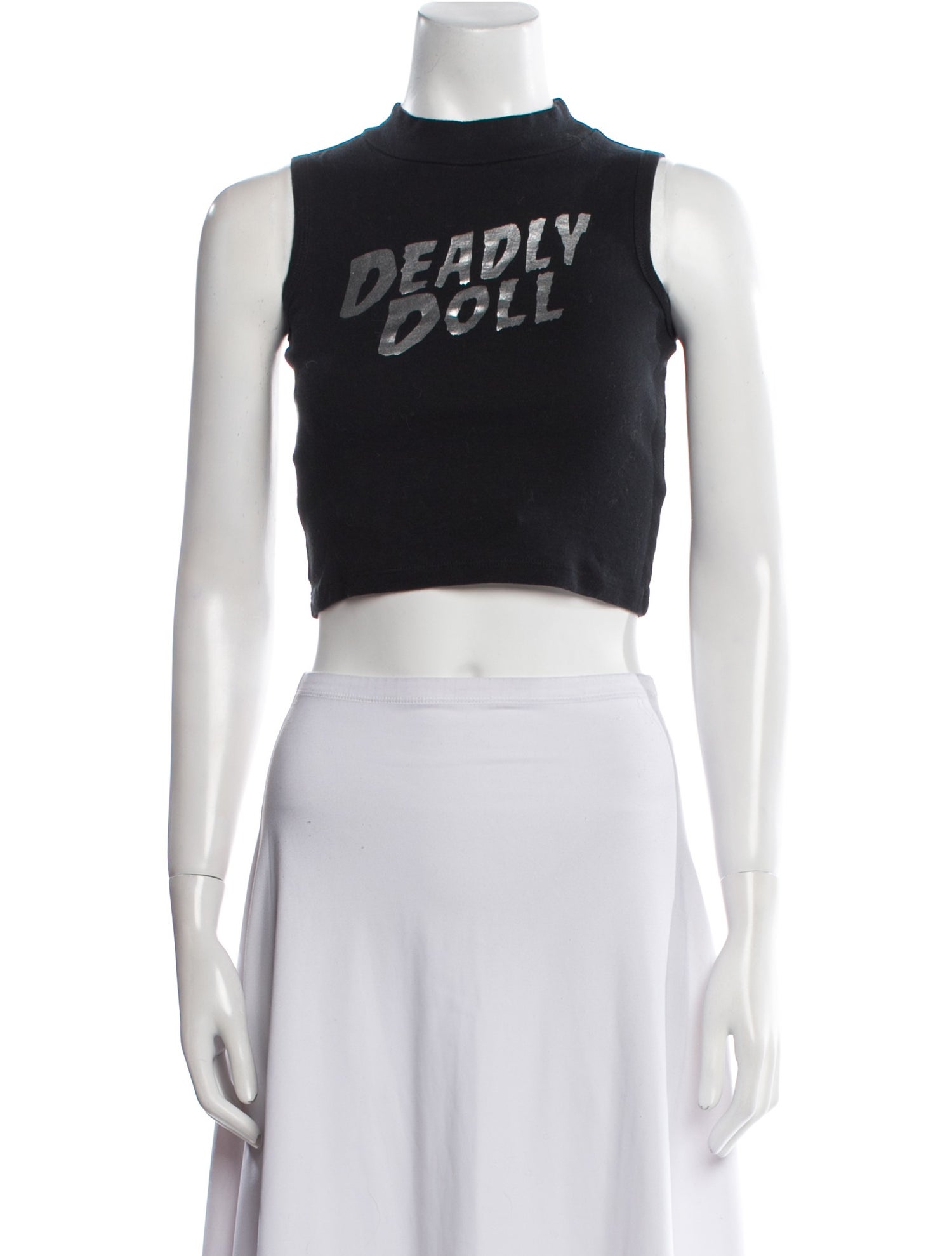 Chrome Hearts Deadly Doll Graphic Print Crop Top