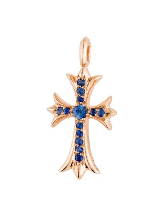 Chrome Hearts 22K Sapphire Tiny Cross Pendant
