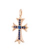Chrome Hearts 22K Sapphire Tiny Cross Pendant