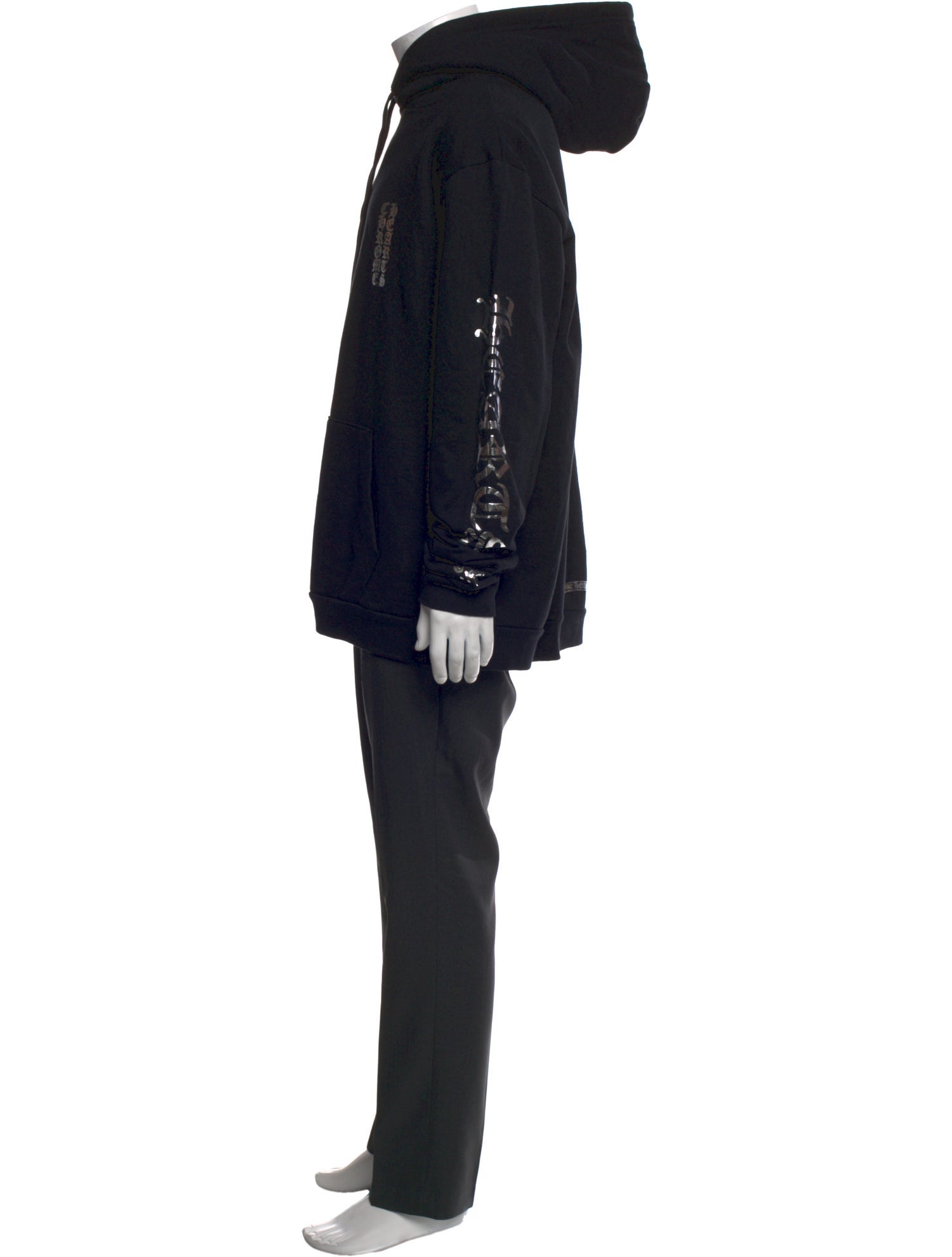 Chrome Hearts Vertical Script Logo Graphic Print Hoodie