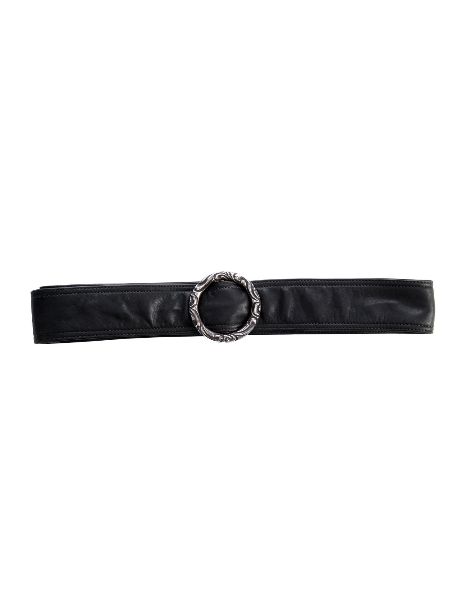 Chrome Hearts Scroll Ring Leather Waist Belt
