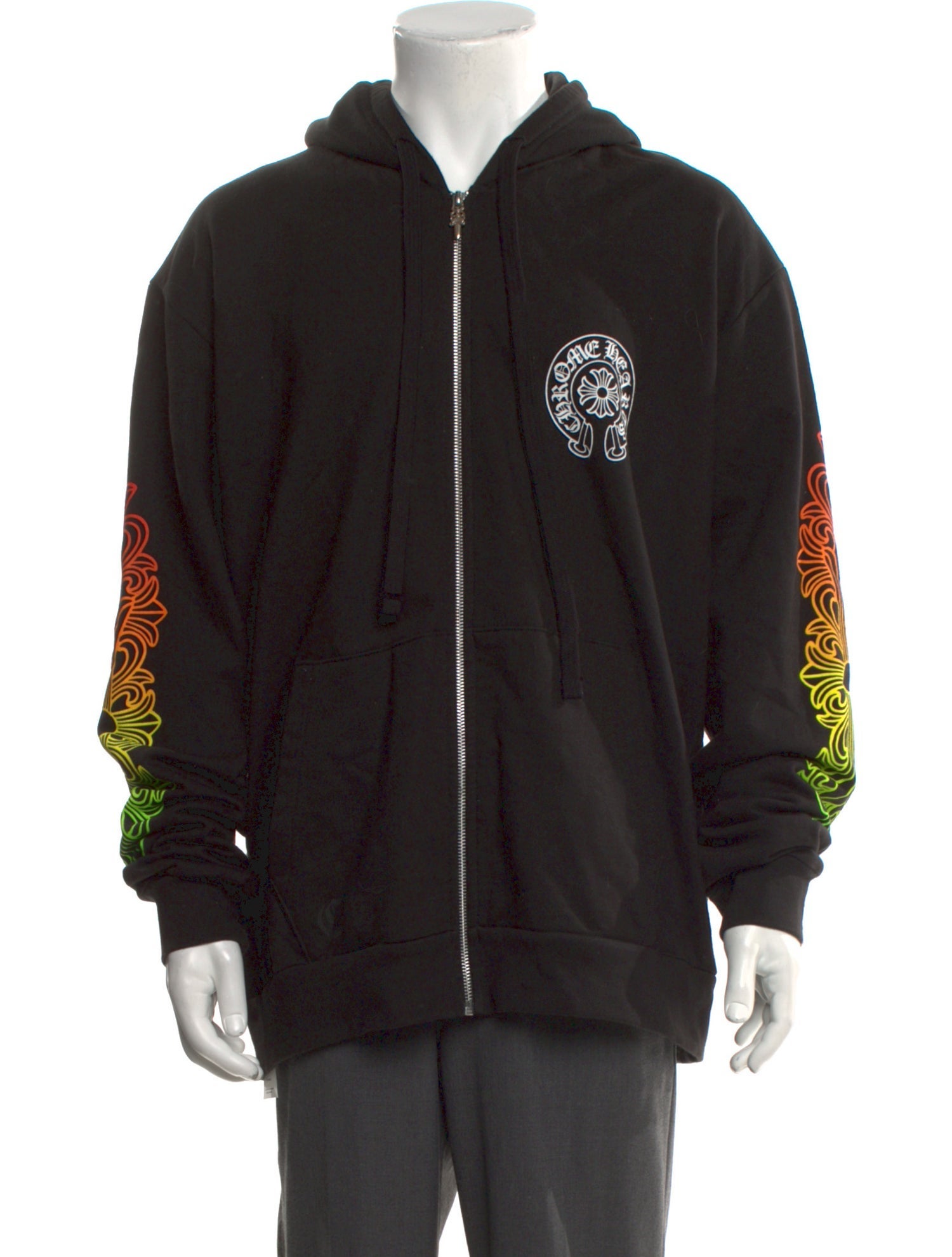 Chrome Hearts Hollywood Floral Gradient Graphic Print Hoodie