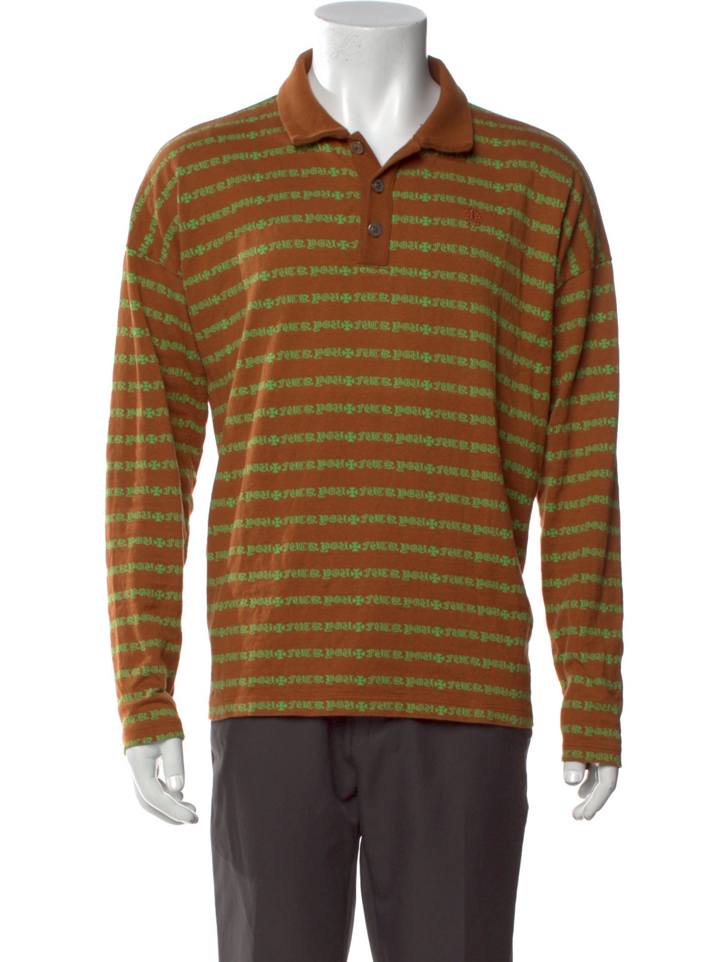 Chrome Hearts x Matty Boy Teens From Mars Striped Polo Shirt