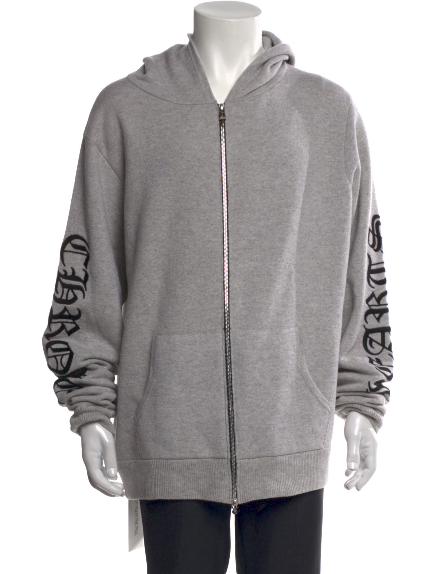 Chrome Hearts Logo ZIp Up Cashmere Hoodie