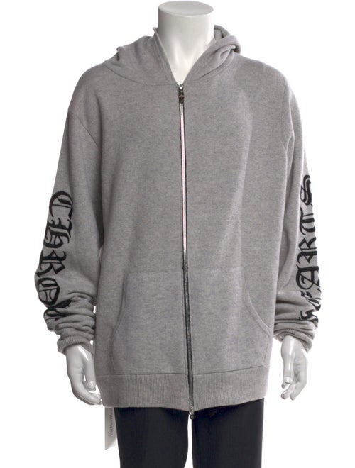 Chrome Hearts Logo ZIp Up Cashmere Hoodie
