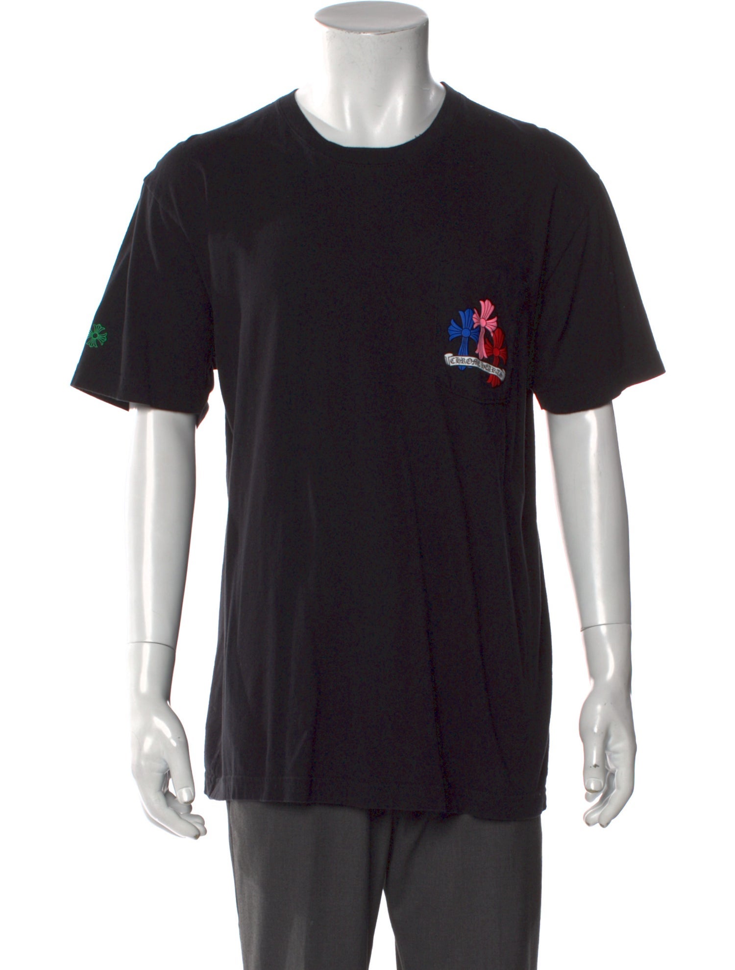 Chrome Hearts Multi Color Cross Cemetery Graphic Print T-Shirt