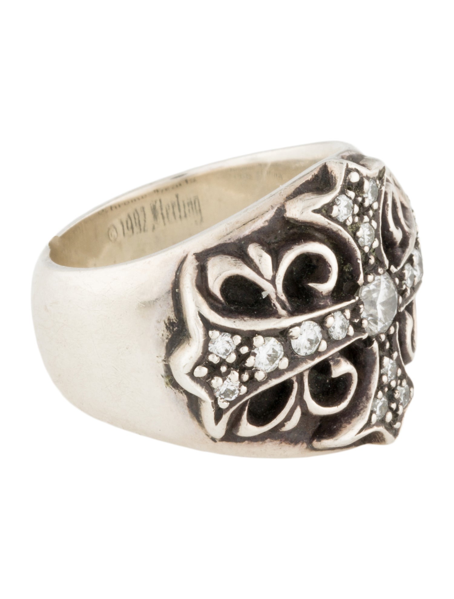 Chrome Hearts Diamond Maltese Cross Ring