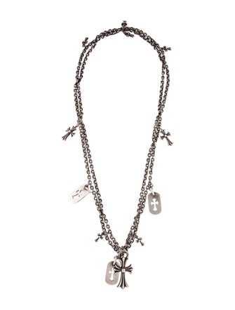 Chrome Hearts Extra Long 12 Charm Station Necklace