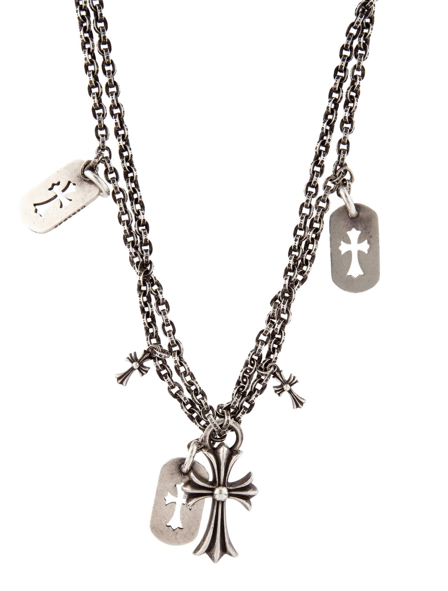 Chrome Hearts Extra Long 12 Charm Station Necklace