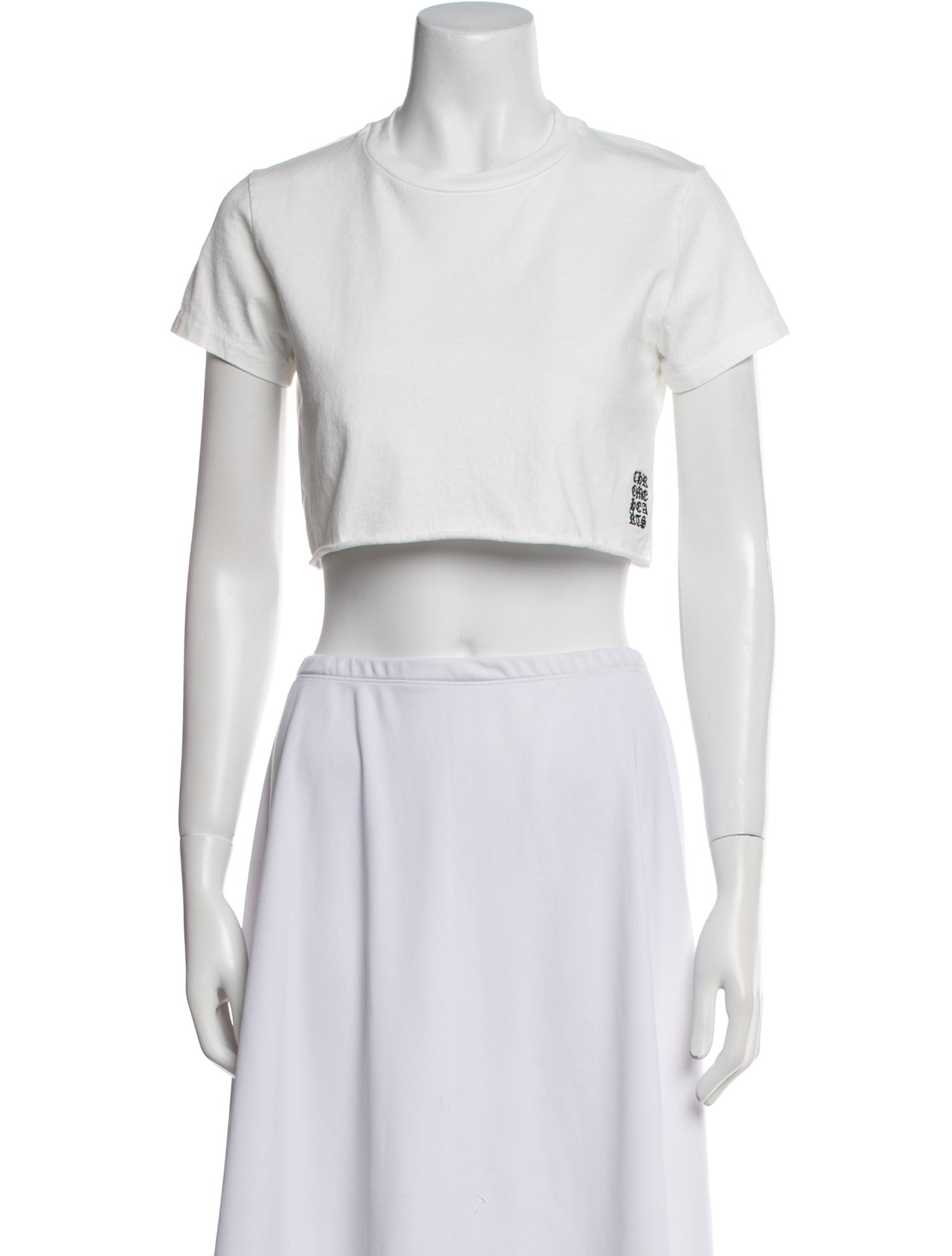 Chrome Hearts Eye Chart Crop Top Crew Neck Crop Top