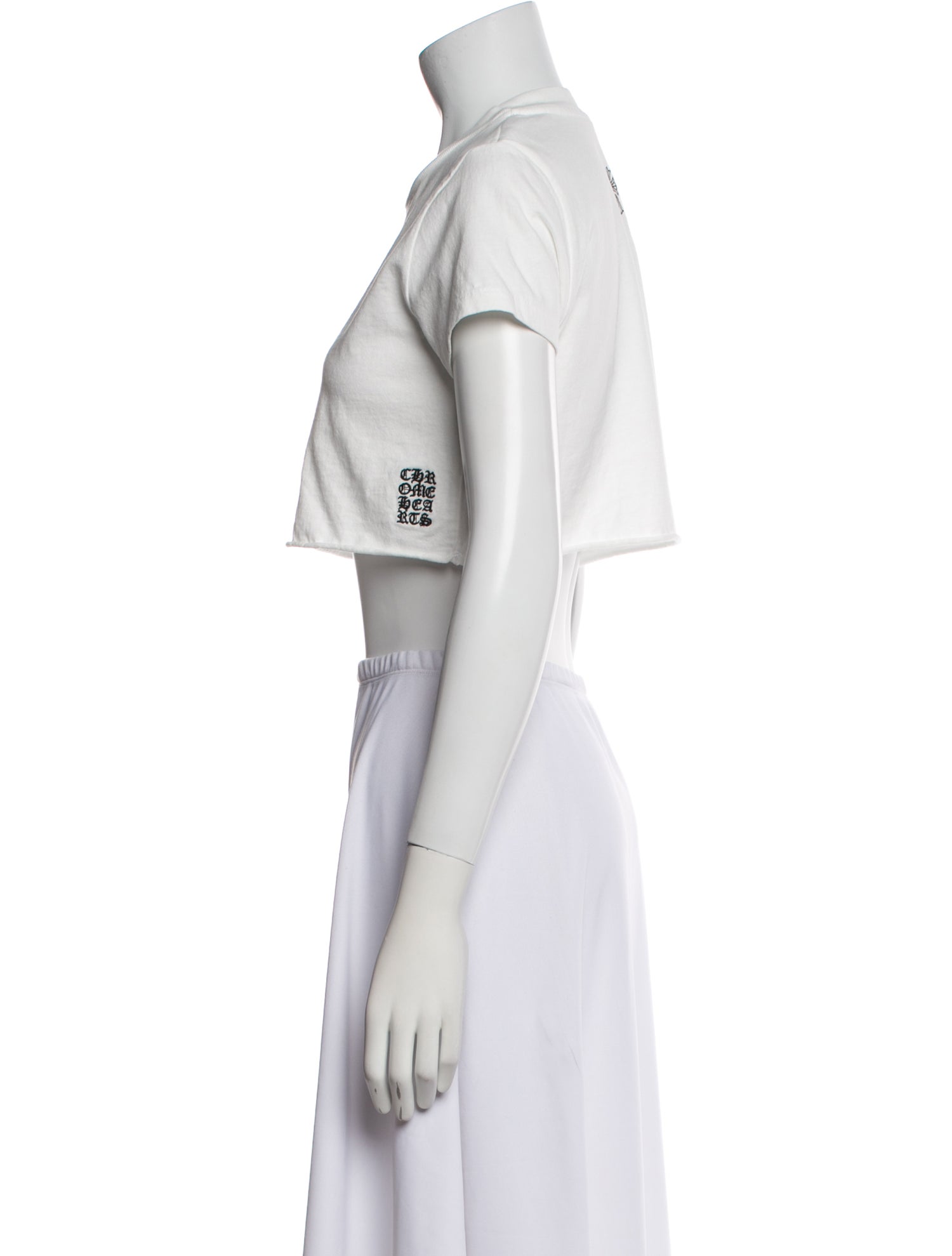 Chrome Hearts Eye Chart Crop Top Crew Neck Crop Top